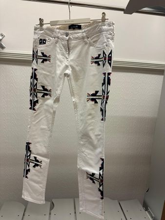 EthnicIsabel Marant Jeans, Gr. 2, weiss mit Muster, Top!