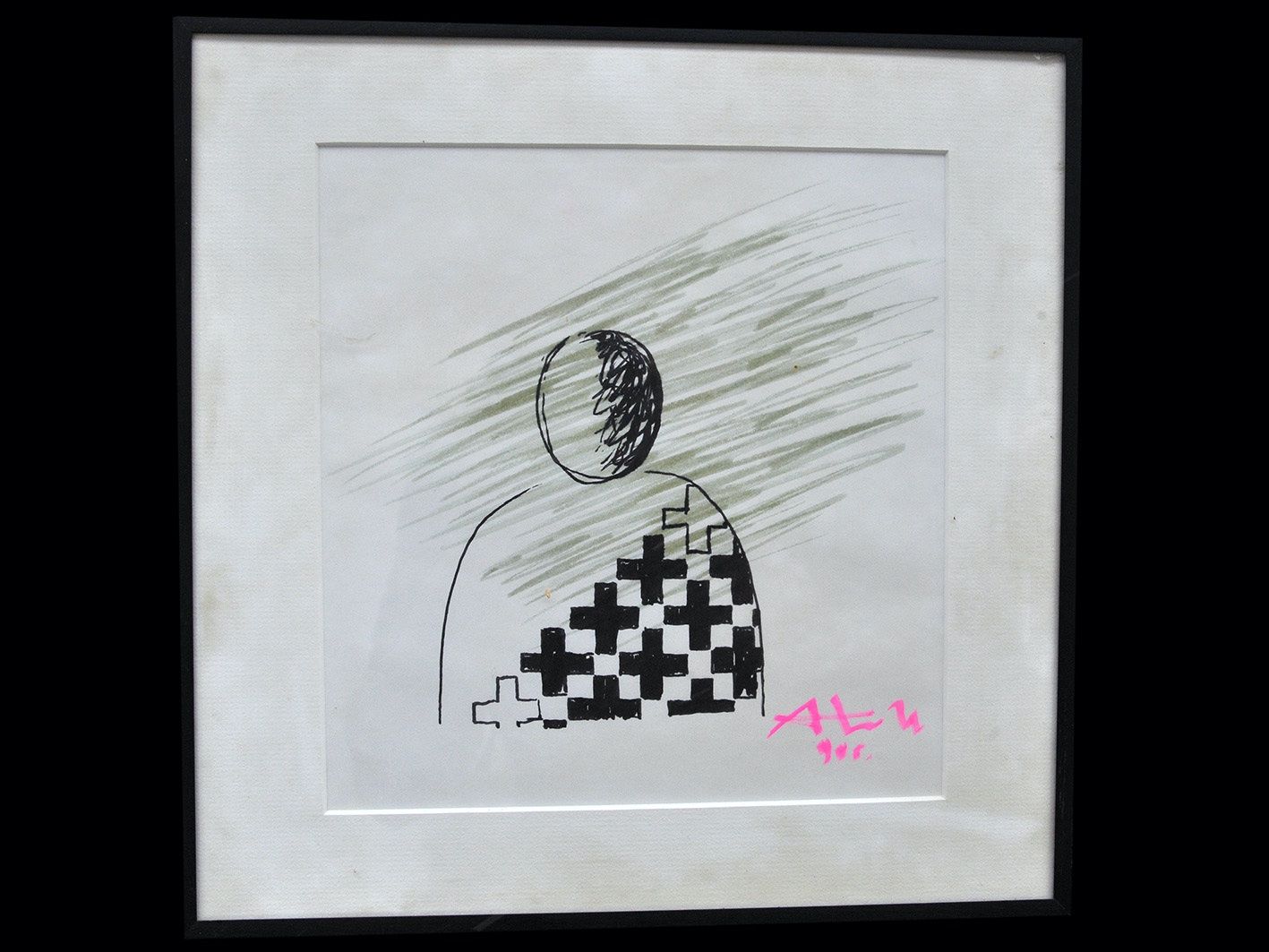 Gemälde: Dessin original encadré, signé Alex 1982 – Gebraucht aus La Chaux-du-Milieu von Jbv