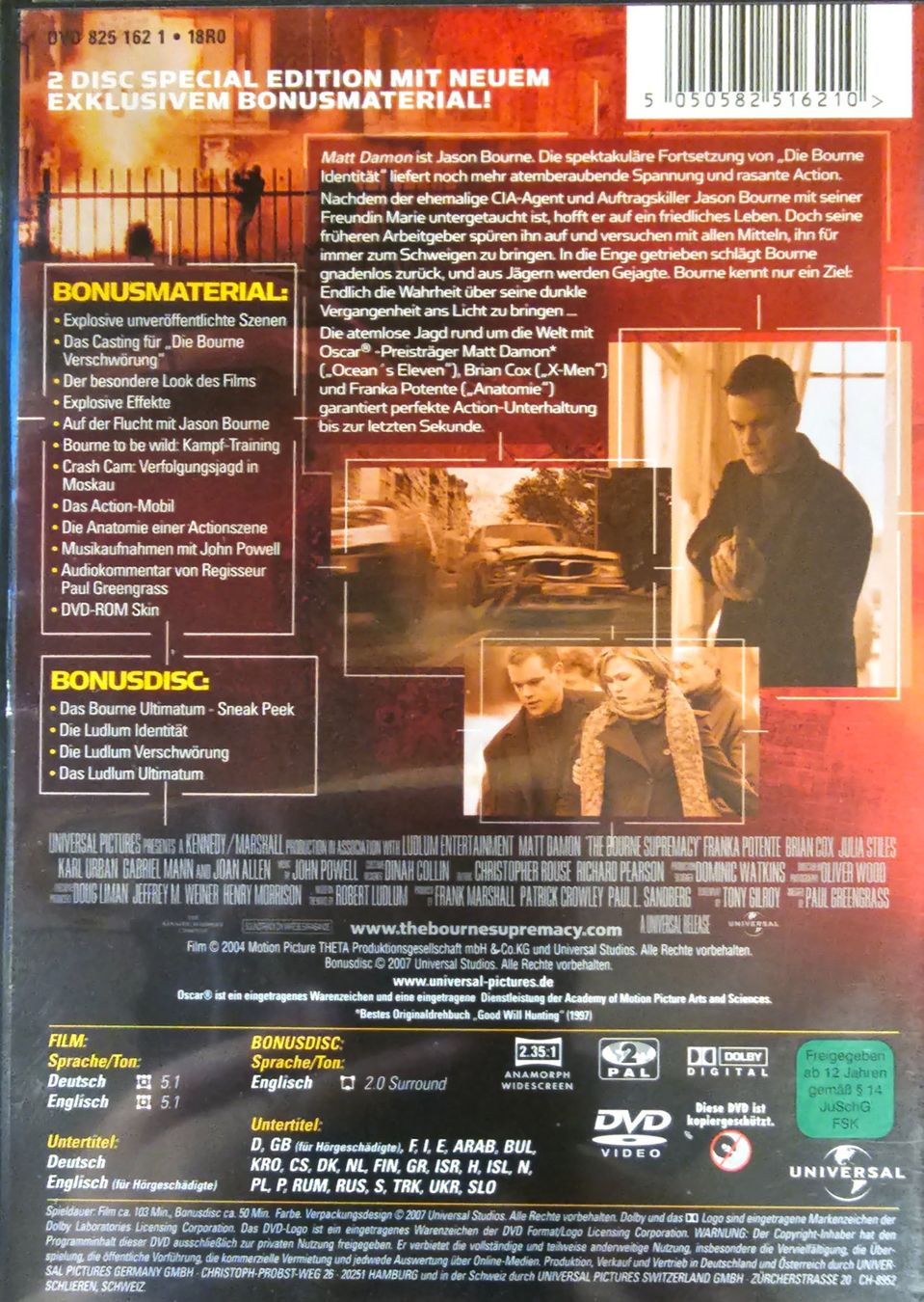 Tutti i DVDs: Die Bourne Verschwörung (2 Disc Special Edition) – Usato da Wahlen b. Laufen venduto da Cg10 1