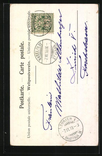 Cartoline postali: AK Basel, das Hebeldenkmal, 1899 – Usato da Berlin venduto da bartko-reher 1