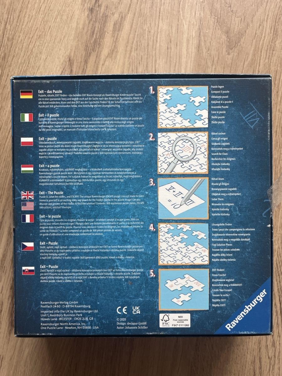 Ravensburger Puzzle: Ravensburger Exit Puzzle Kids, 368 Teile, ab 9 Jahren – Usato da Wallbach venduto da wonderlike 2