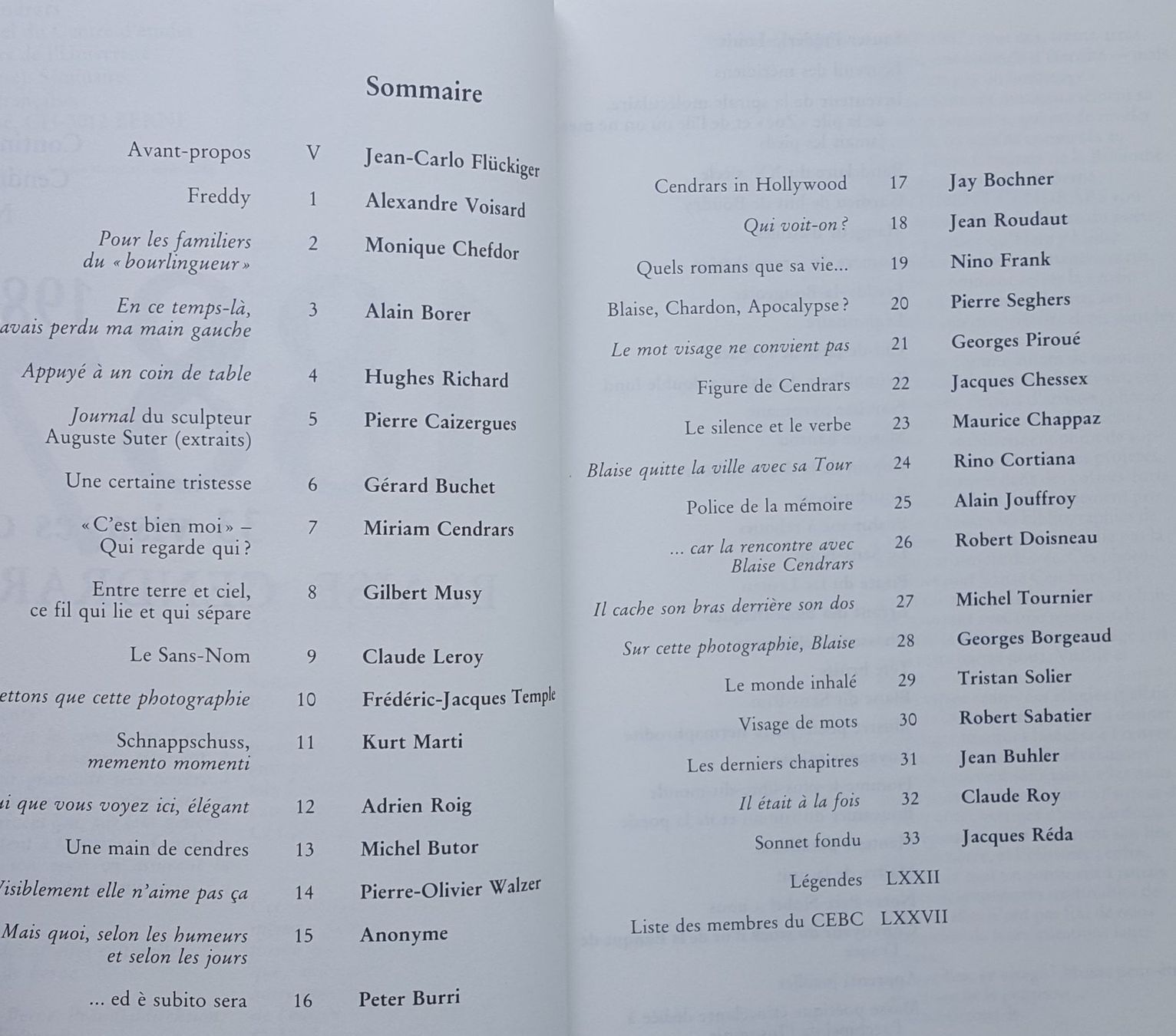 Libri: 33 visages de Blaise Cendrars: Centenaire 1887-1987 – Usato da Bern venduto da Mattthias 2