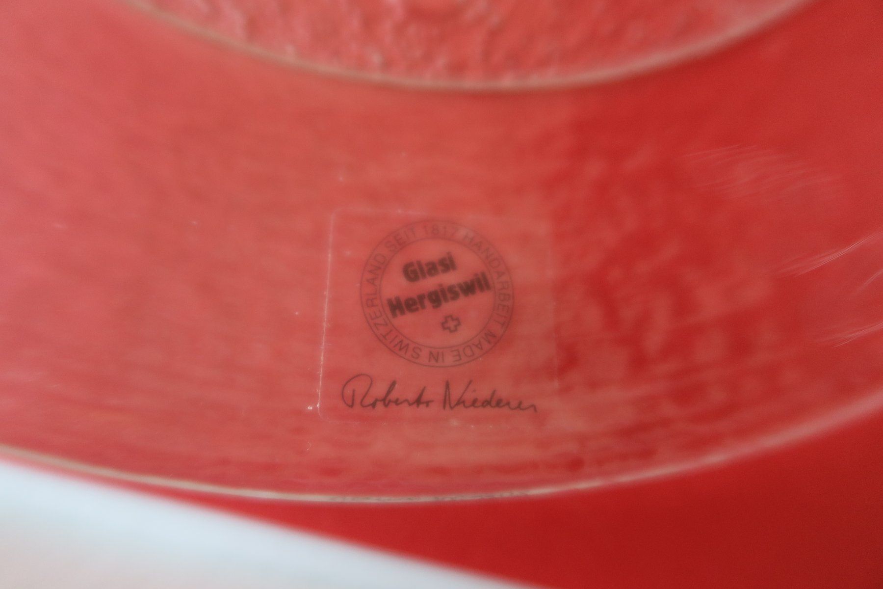 Glasi Hergiswil Piatti: Glasi Hergiswil, Teller TRYCHLE, Durchmesser 28cm - NEU – Nuovo e nell'imballaggio originale da Zürich venduto da Piki7 4