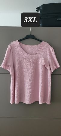 Blouse rose texturée taille 3XL/ NEUF