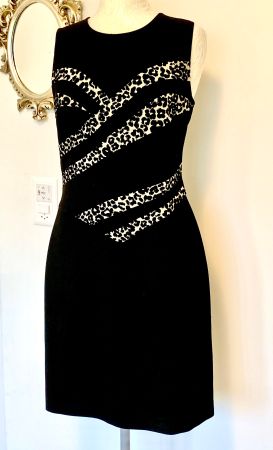 schwarzes Leo Kleid Diane von Furstenberg 38 = 10