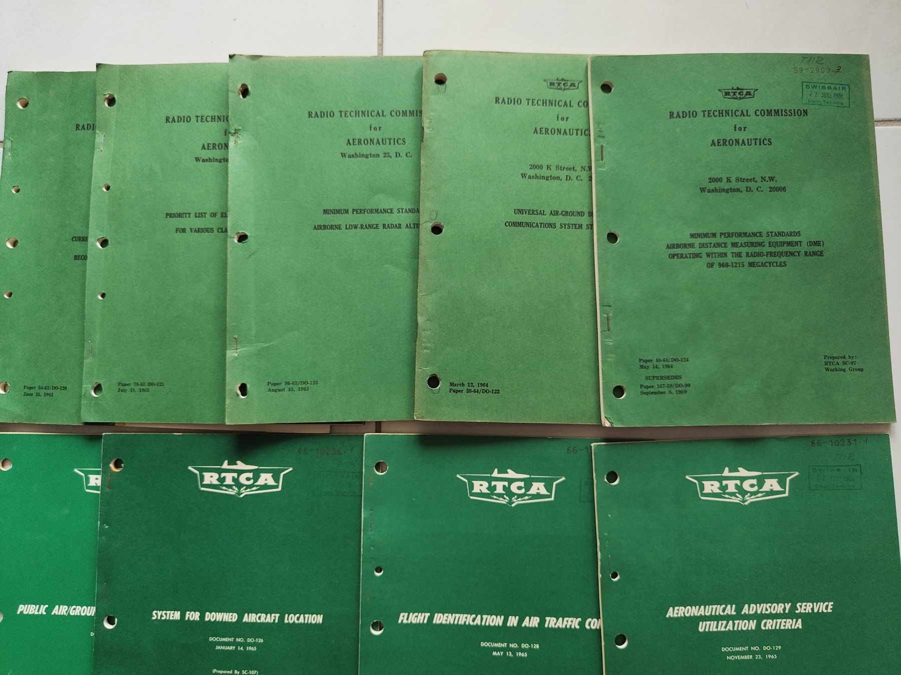 Swissair Dokumente: RTCA Sammlung 1963 -1970 – Gebraucht aus Nürensdorf von Wini56 2