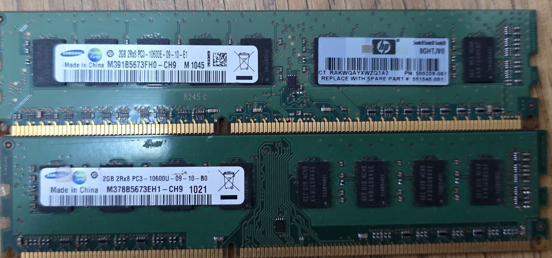 Samsung Memory / RAM: 2x 2GB DDR3 RAM Modules PC3-10600 – Gebraucht aus Zell LU von MatiMati2706