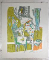 Alois Carigiet Lithografie "Harlekin mit Affe" orig signiert