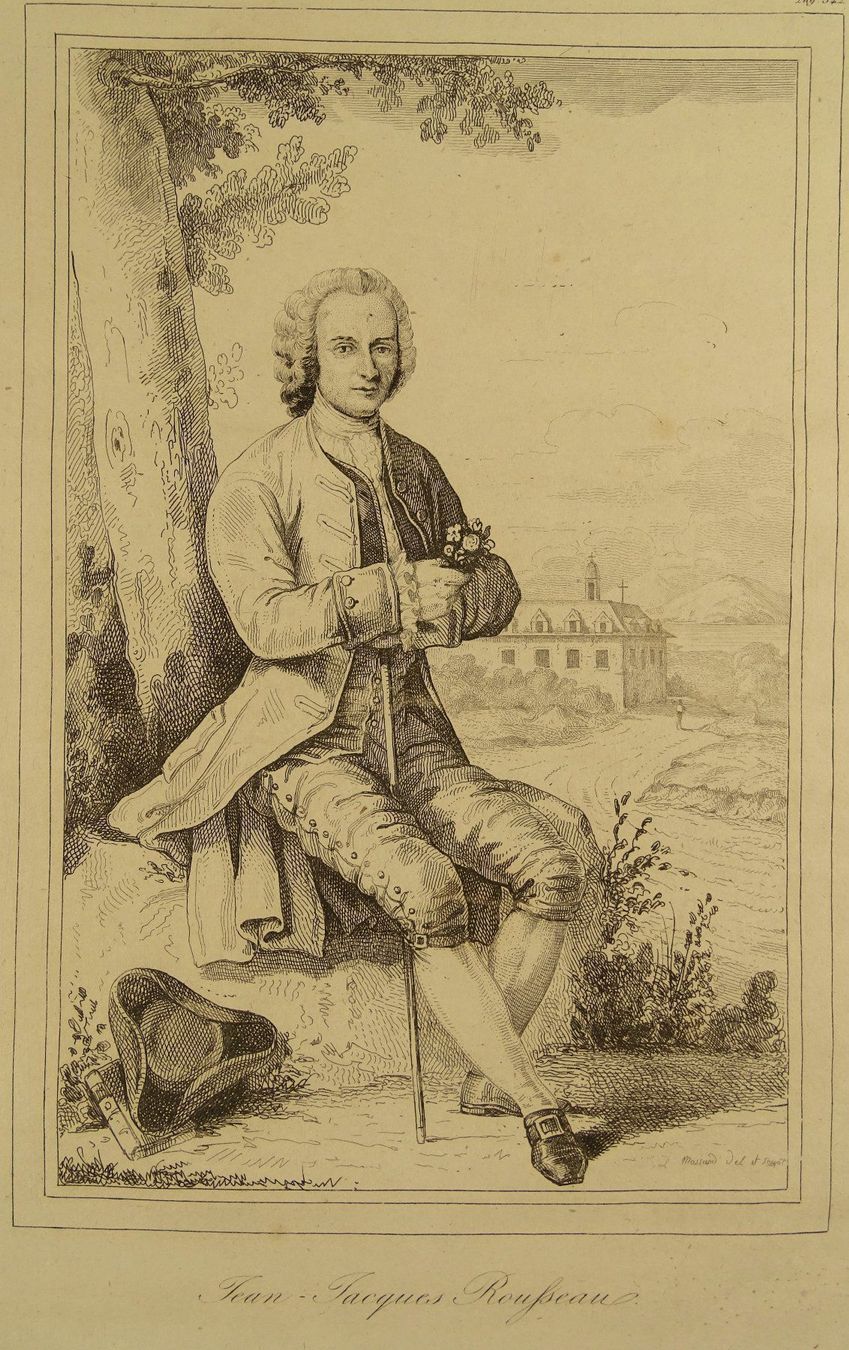 Incisioni: JEAN-JACQUES ROUSSEAU, KUPFERSTICH 1836 – Usato da Grüningen venduto da Kartensammler