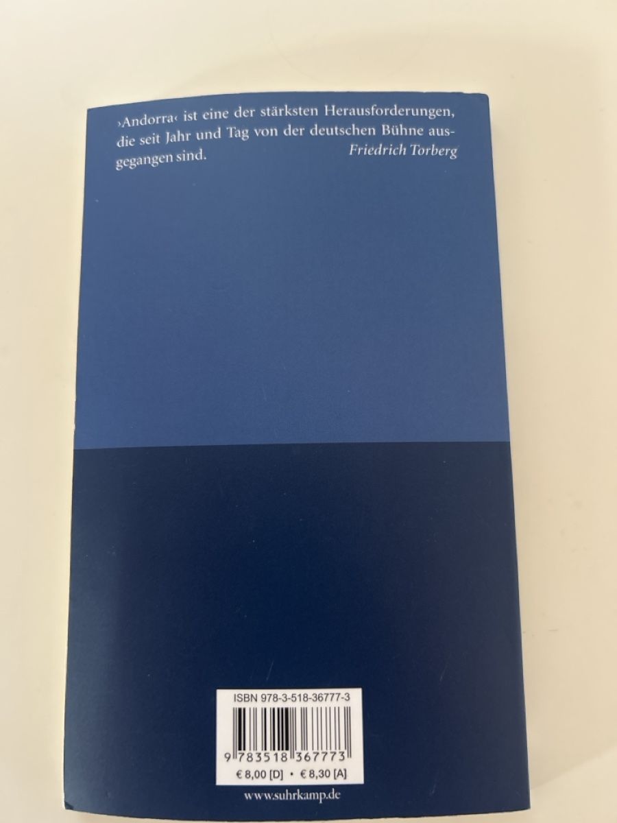 Libri: Andorra (Max Frisch) – Nuovo (secondo la descrizione) da Ins venduto da ile_gtn9 1