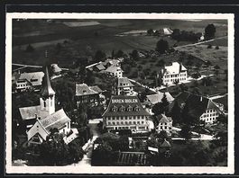 Biglen, Teilansicht mit Hotel Bären, Fl