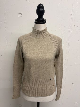 Twinset Pullover beige Viskose Gr. S Turtleneck Feinstrick