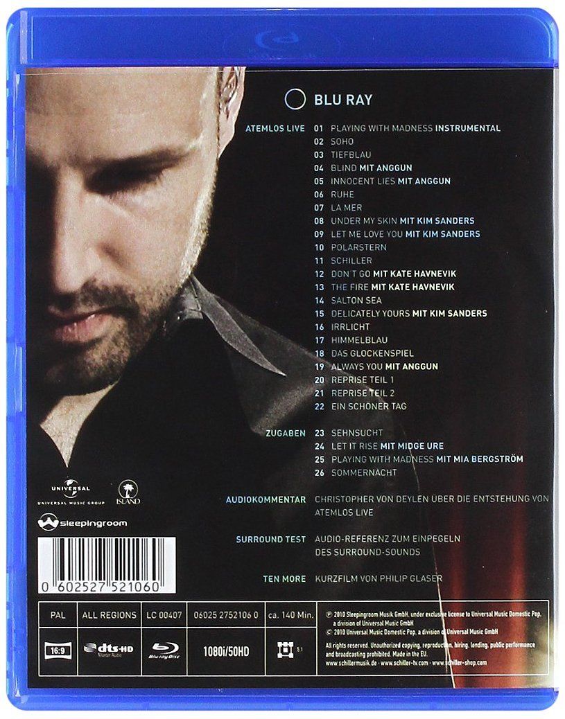 Tutti i DVDs: Schiller - Atemlos Live  2h20m     BluRay – Nuovo (secondo la descrizione) da Triengen venduto da Nilana 1