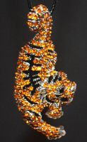 Brosche oder Halskette K-1424F – Tiger - Emaille & Strass Go