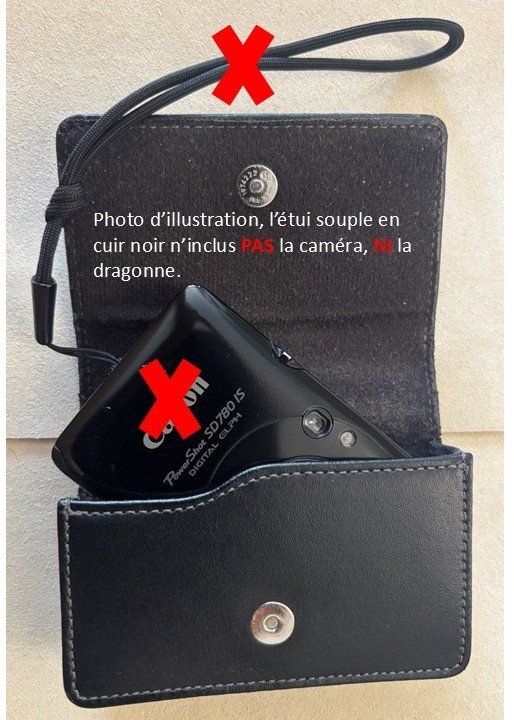 Canon Borse: Étui caméra CANON en cuir souple, noir. Usagé. – Usato da Nyon venduto da WHTF