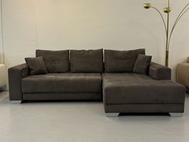 Ecksofa Braun mit Elektrische Bettfunktion