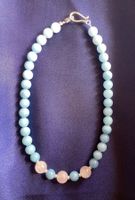 Aquamarin + Rosenquarz qualitative Edelstein Heilstein Kette