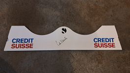 Orig Sauber F1 Frontflügelplatte mit Autogramm Peter Sauber