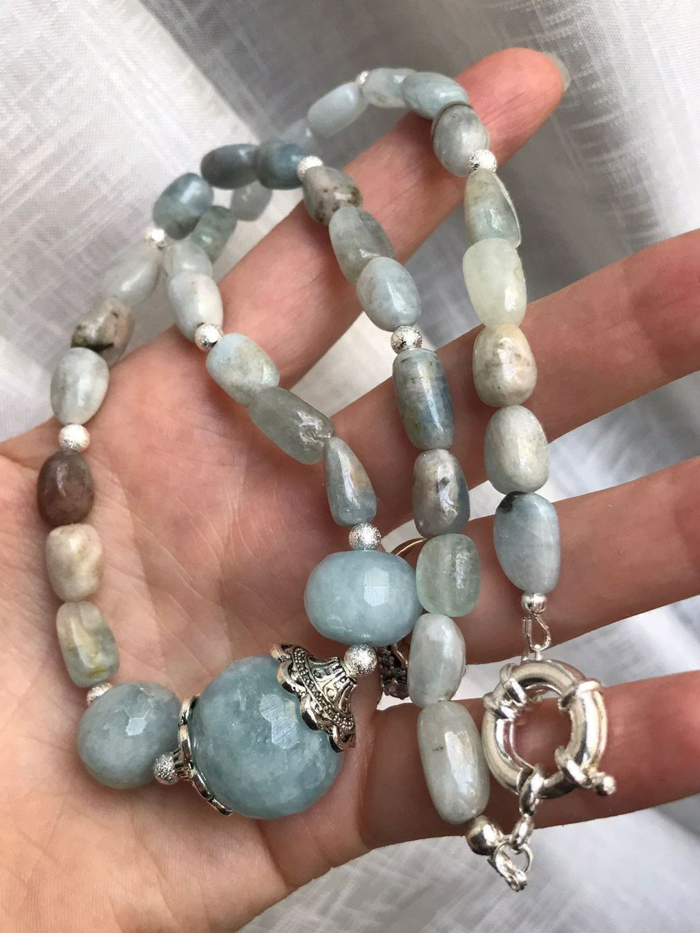 Catenine: Aquamarin Collier Unikat NEU – Nuovo (secondo la descrizione) da Basel venduto da Chili007 8