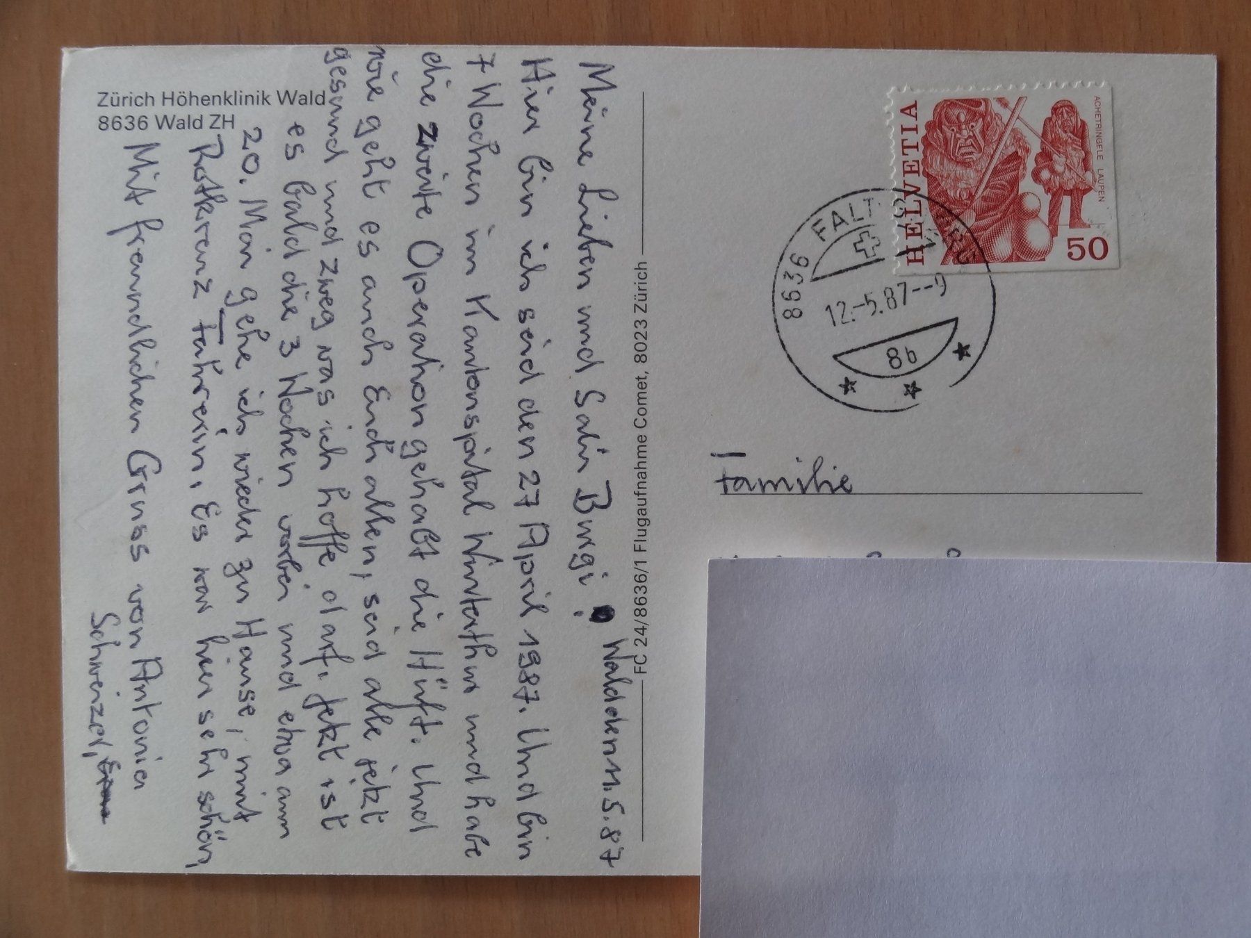 Cartoline postali: Wald - ZH, Höhenklinik - 1987 – Usato da St Léonard venduto da Riglin 1
