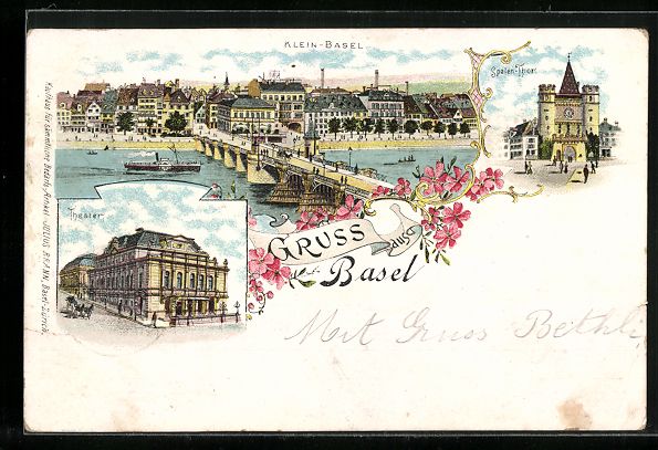 Ansichtskarten: Litho Basel, Klein-Basel, Spalen-Thor un – Gebraucht aus Berlin von bartko-reher