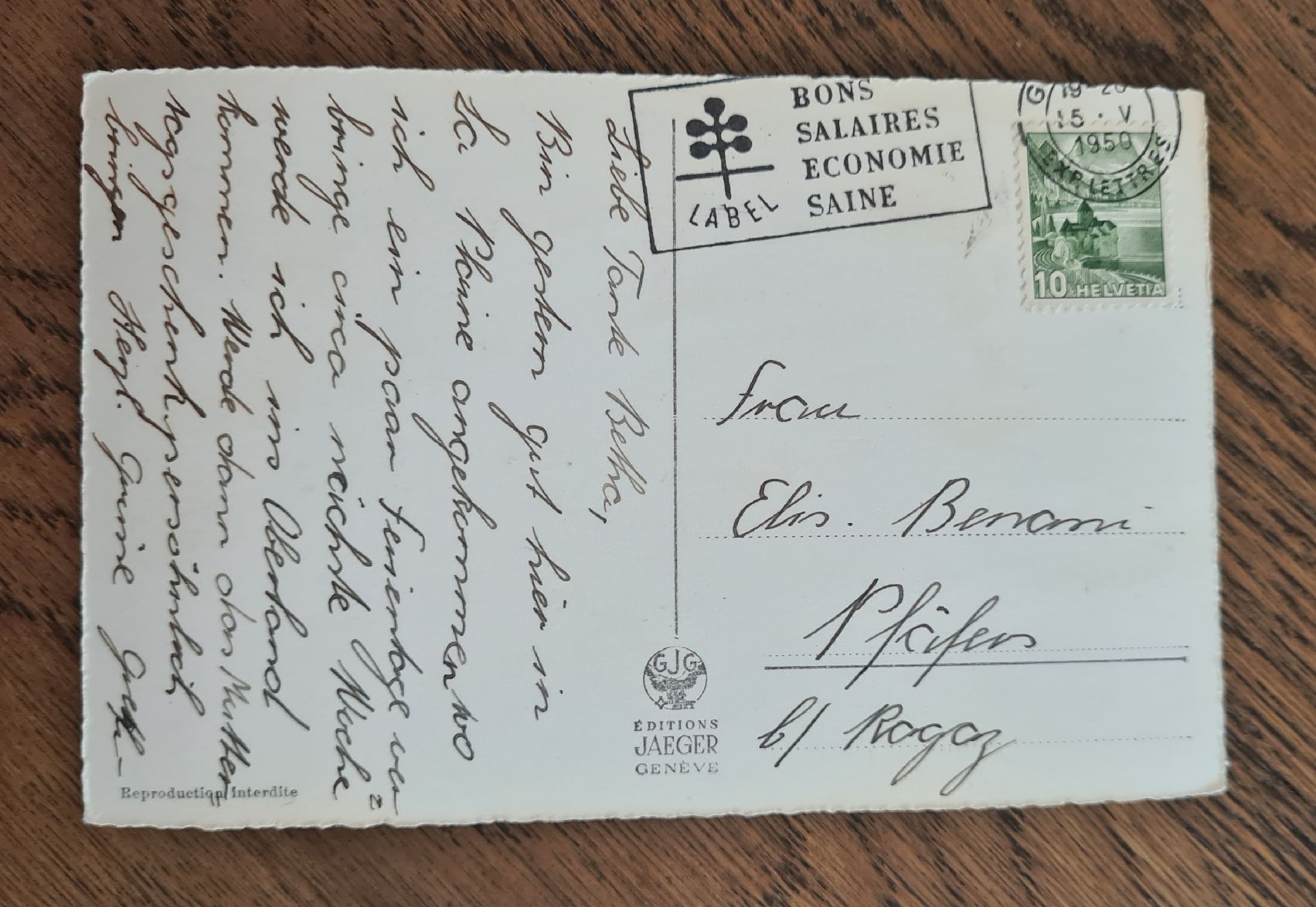 Cartoline postali: La Plaine 1950 – Usato da Ebikon venduto da Donar50 1