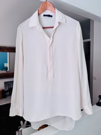 POLO RALPH LAUREN Chemisier blanc pur soie M