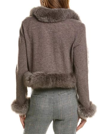 Hannah Rose Cashmere Bolero Jacke Cardigan Echtpelz