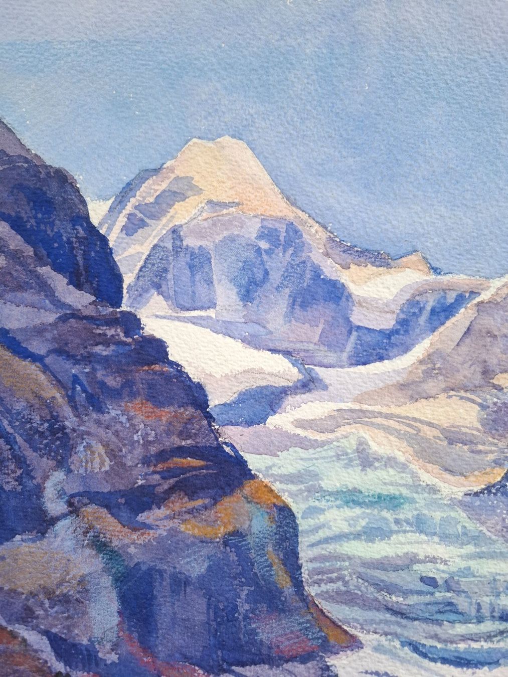 Dipinti: Aquarell Ferdinand Meyer-Streiff Zermatt Gornergletscher VS – Usato da Rheinfelden venduto da Badelus 1