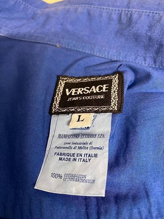 Camicie: Versace Hemd Marinblau L  – Usato da Wädenswil venduto da Preppy 1