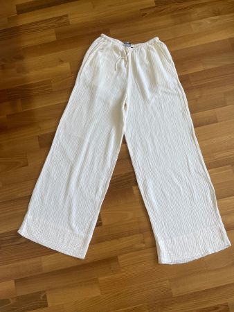 ASOS Hosen Weiss Grösse 34/S 100% Baumwolle Musselin Weite