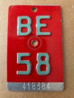 Velonummer BE 58 plaque velo