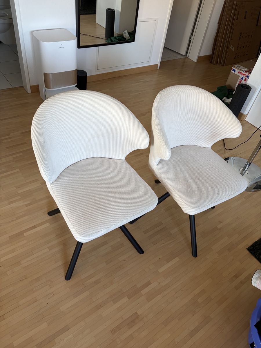 Mömax Chaises: 6 Esszimmerstühle weiss mit Metallfuss – Neuf (Voir description) à Uetikon am See par mma_zcw9 1