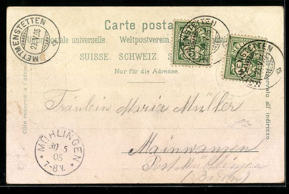 Cartoline postali: Affoltern, Panorama vom Kurhaus Lilienbe – Usato da Berlin venduto da bartko-reher 1