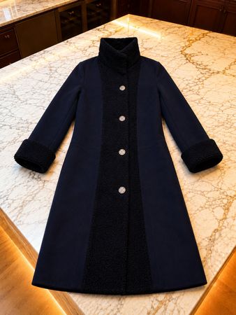 Wendemantel / Wintermantel – Marineblau – Gr. 36