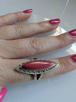 Silber Ring Koralle Zustand gut