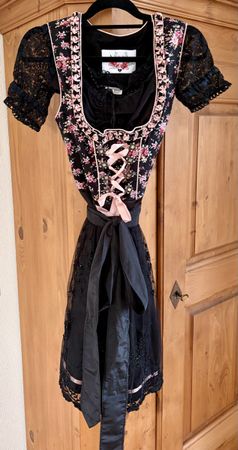 Dirndl schwarz, rosa mit Spitze Grösse S