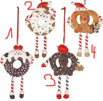 Baumschmuck Donuts und Bretzeln mit beweglichen Beinen
