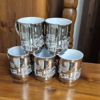5 Tassen Bern Sternen Markt Silber glänzend