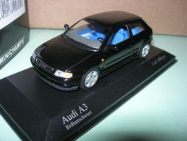 Audi A3  1999 schwarz ° Minichamps 1:43