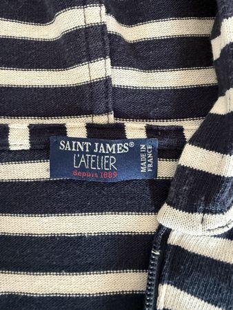SAINT JAMES Kapuzenpullover marine/weiss gestreift Grösse M