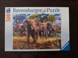 Ravensburger Puzzle 500 Teile (Elefantenmotiv)