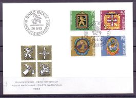 CH FDC Pro Patria Satz 1983