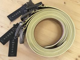 4 STÜCK LEDER  HERRENGÜRTEL BRAUN  125cm X 3,5cm