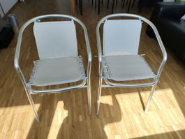 2x Sommer Balkonstühle Aluminium Polster, gut erhalten 