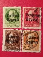 4 Alte seltene Briefmarken Freistaat Bayern alt Deutschland