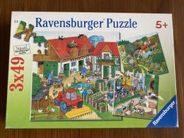 Ravensburger Puzzle zum Thema Bauernhof- 5+ (3x49 Teile)