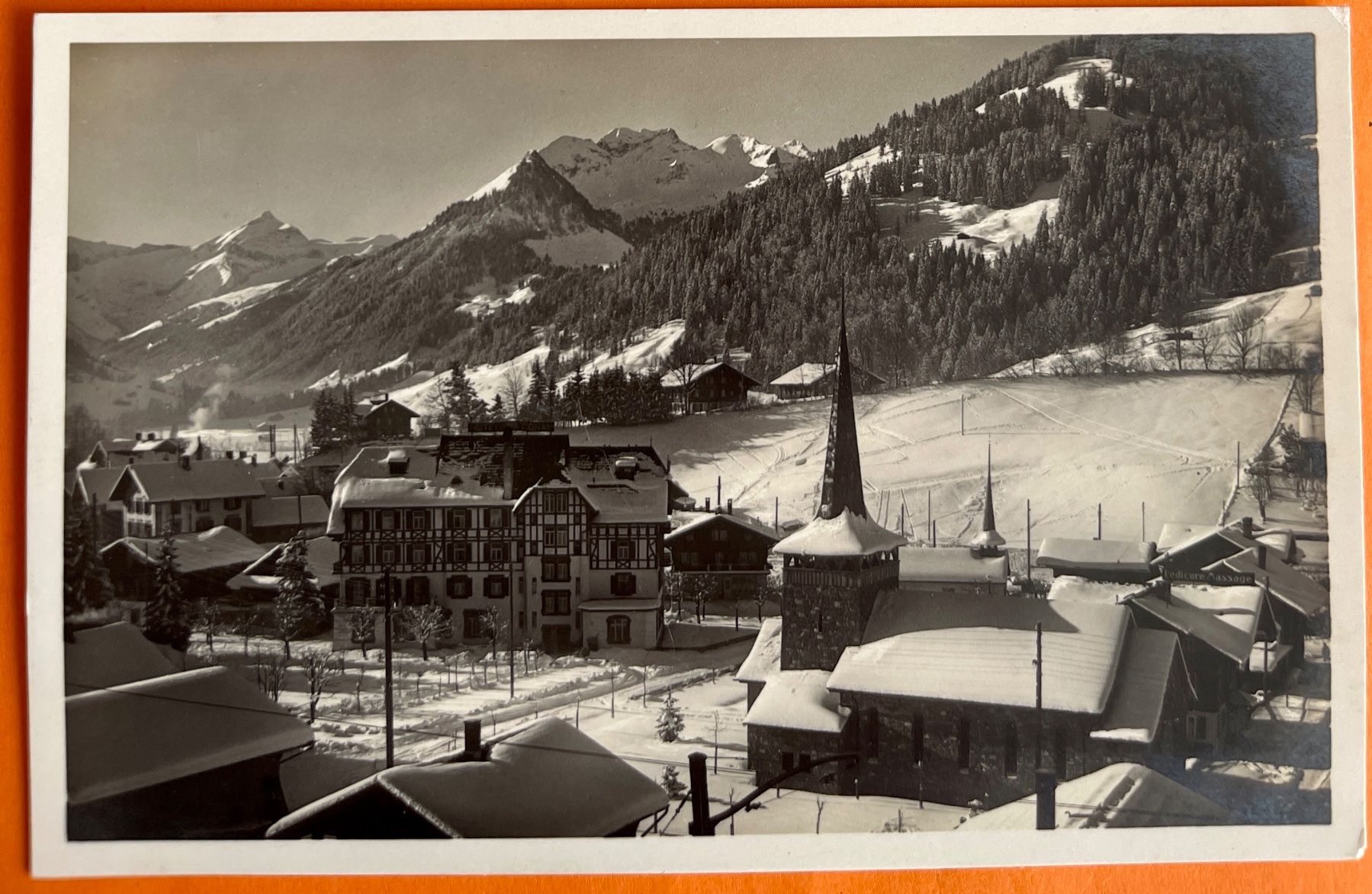 Cartoline postali: AK: GSTAAD - WINTER ... SUPER ! – Usato da Lutry venduto da Ediego