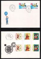 2012, Pro Juventute, beide Zwischensteg FDC's, S107 - S110