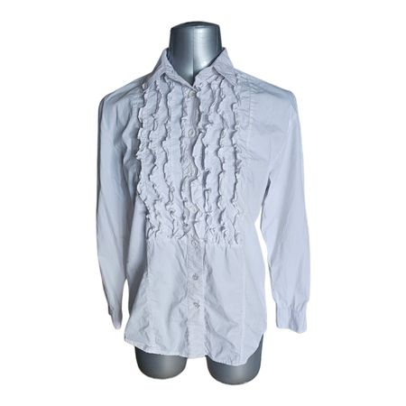 Elegante weisse Rüschenbluse – Top Zustand - Gr. S